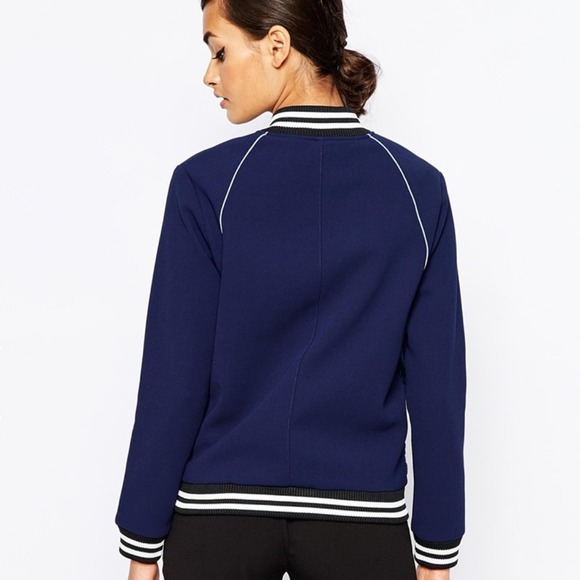 Self Portrait Scalloped Edge Bomber Jacket US 2 - Picture 3 of 11